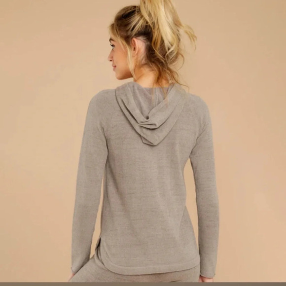 Barefoot Dreams CozyChic Ultra Light CozyChic Pullover Hoodie Beach Walk‎ Size S - Picture 3 of 11